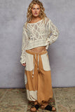 Round neck long sleeve crochet top