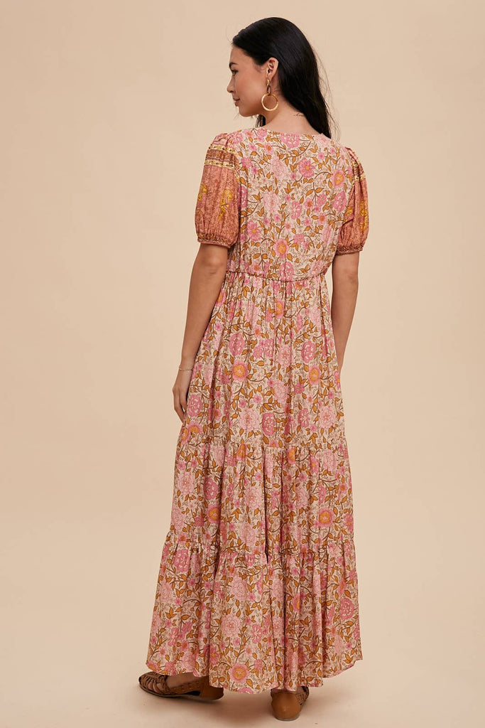 BORDER PRINT BUTTON DOWN MAXI DRESS EHA Culture BORDER PRINT BUTTON DOWN MAXI DRESS EHA Culture