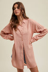 OVERSIZED LINEN BUTTON-UP SHIRT / WL23-7592