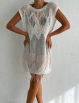 Women's Crochet Knit Vest Hallow Knit Fringed Turkish Cotton