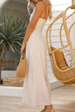 One Shoulder Solid Color Wide Leg Jumpsuits