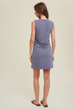 DOUBLE LAYERED MINI DRESS WITH SIDE RUCHED DETAIL /WL23-7837