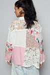 Balloon sleeve double gauze floral shirts