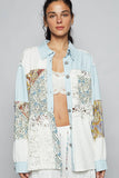 Balloon sleeve double gauze floral shirts