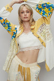 Balloon sleeve double gauze floral shirts