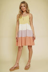 20338 Color Block Babydoll Dress