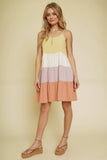20338 Color Block Babydoll Dress