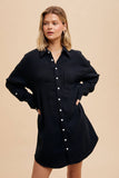 COTTON GAUZE SHIRT DRESS