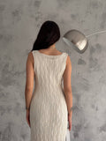 Women's Hallow Knit Midi Casual Dress Knit Dress Open Knit