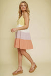 20338 Color Block Babydoll Dress