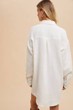 COTTON GAUZE SHIRT DRESS