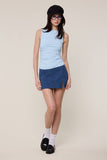 SOLID COLOR BOAT NECK BODY-CONSCIOUS FIT PLAIN TOP