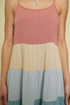 20338 Color Block Babydoll Dress