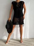 Women's Crochet Knit Vest Hallow Knit Fringed Turkish Cotton