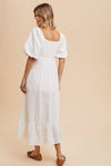 LINEN FIT AND FLARE EMPIRE DRESS