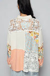 Balloon sleeve double gauze floral shirts