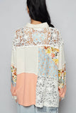 Balloon sleeve double gauze floral shirts
