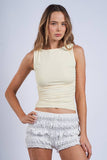 SOLID COLOR BOAT NECK BODY-CONSCIOUS FIT PLAIN TOP