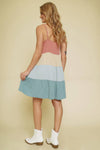 20338 Color Block Babydoll Dress