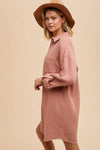 COTTON GAUZE SHIRT DRESS