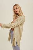 OVERSIZED LINEN BUTTON-UP SHIRT / WL23-7592