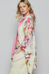 Oversize long sleeve crochet lace contrast top SALE