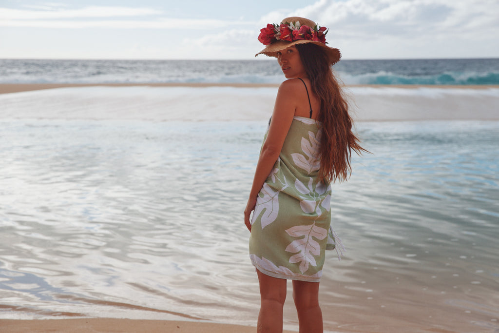 Ohana 'Ulu Print Turkish Beach Towel EHA Culture Ohana 'Ulu Print Turkish Beach Towel EHA Culture